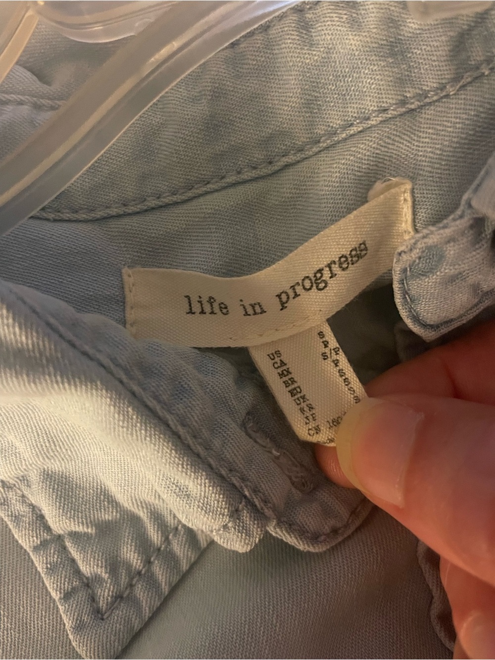 Life in progress Light Chambray Denim Button Down Shirt Dress Small - Picture 5 of 7